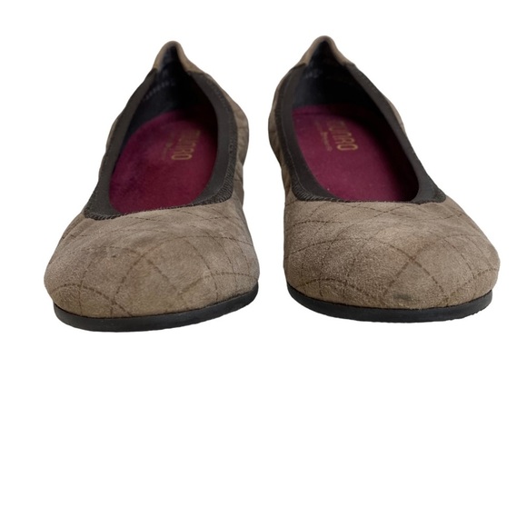 Munro Vicki Brown‎ Suede Ballet Flats 7.5 Quilted Pattern - Picture 7 of 13